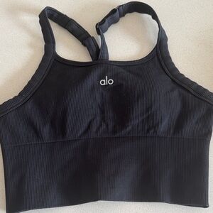 ALO Yoga Black Ribbed Top